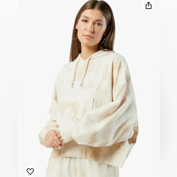 Nike Tops - Nike Tie Dye Jersey Pullover Boxy Cropped Hoodie.     Size M